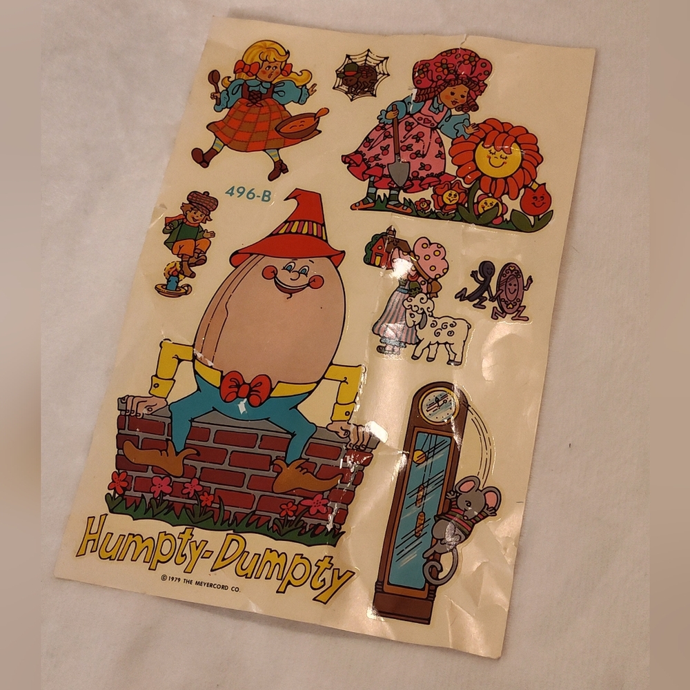 Vintage 1979 Humpty Dumpty Rub-On Transfers